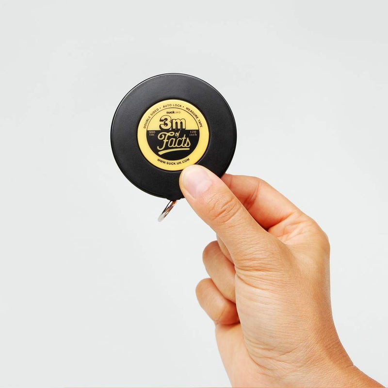 Suck UK Tape Measure - Fun Facts Filled 3m Double Sided - Measuring Tape - Fun Tape Measure with Silly Facts - Stocking Fillers - Measuring Tool - Retractable - Image 3